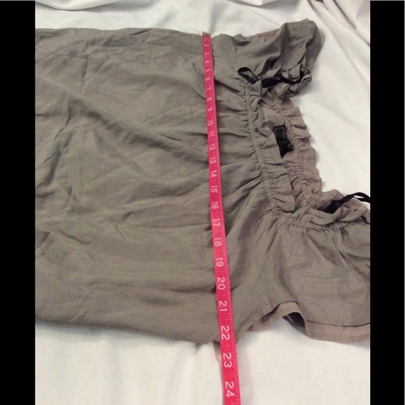 YA DA NWT Gray Gathered Cotton/Silk Top Size L - Picture 13 of 16